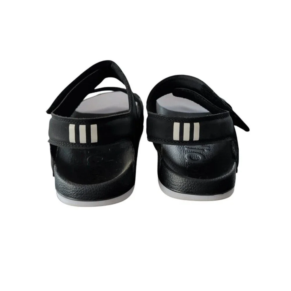 Adidas Adilette Black and White Slide Sandals Men's 8 Women's 9